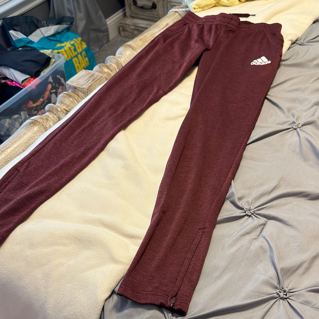 Adidas Maroon Jogger Sweatpants With Logo